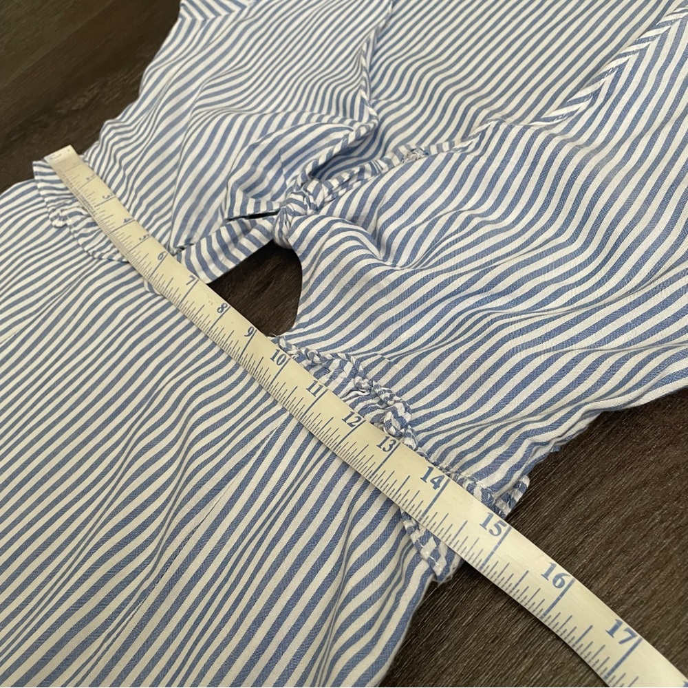 Cotton Candy Blue & White Striped Maxi Dress with Front Tie - Picture 7 of 15